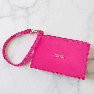 Juicy Couture pink wristlet / wallet / pouch pink golden signature